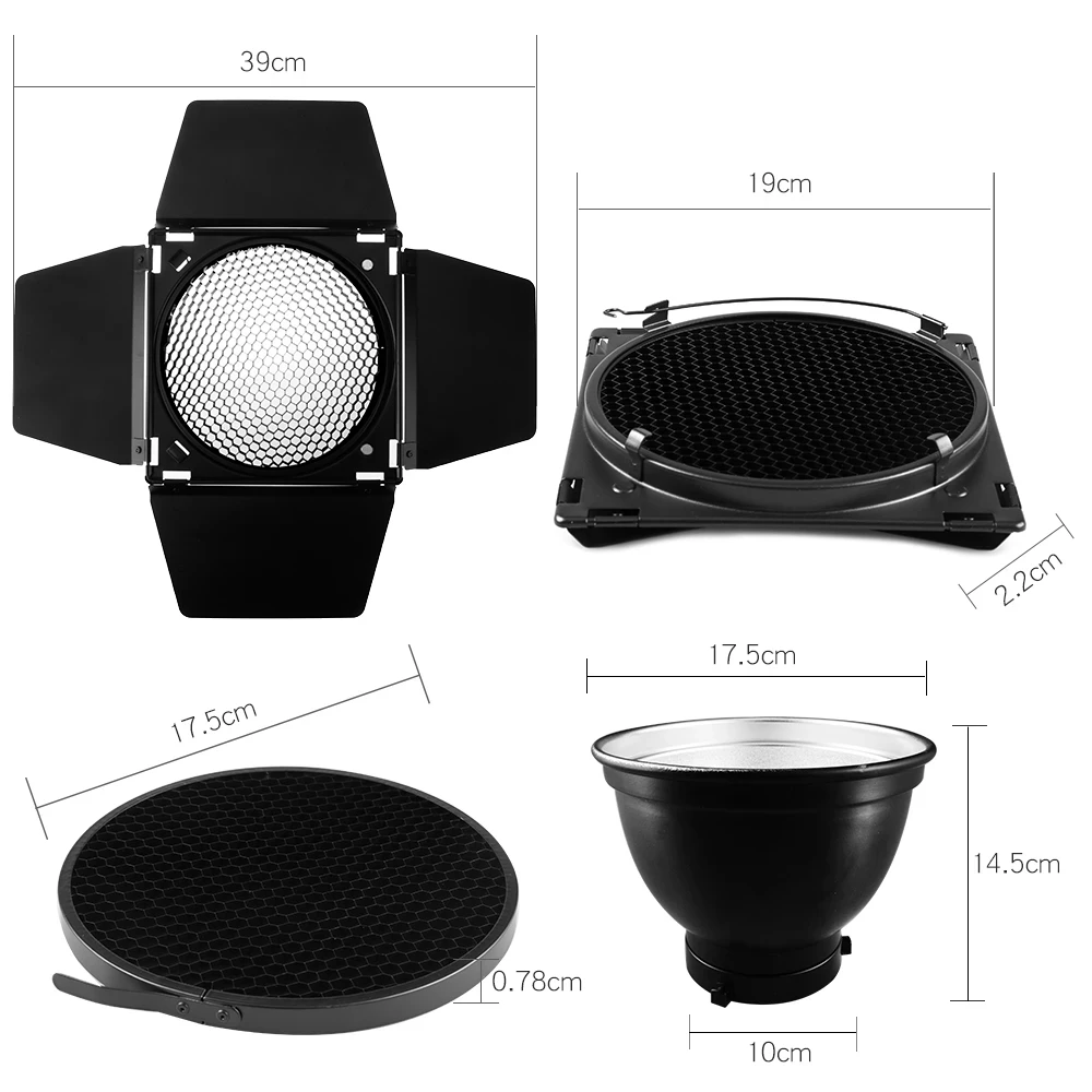 Godox BD-04 Barn Door Standard - Honeycomb Grid Filter recensie en prijs