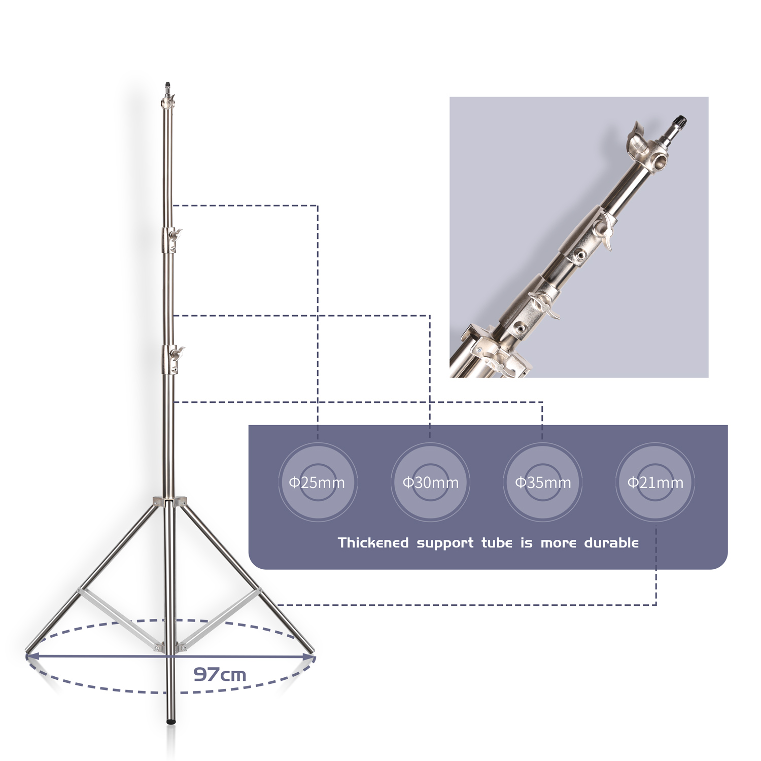 SH 2.8M Stainless Steel Light  - Photography Lighting Product recensie en prijs