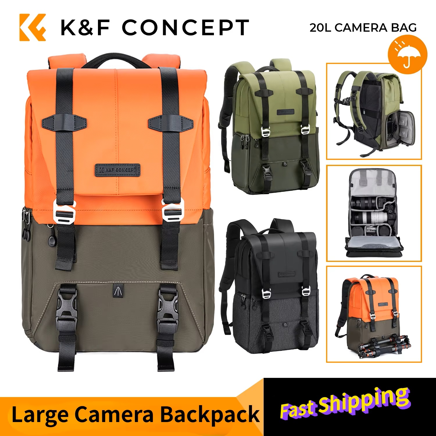K&F CONCEPT Camera Backpack Tr - Photography Lighting Bag recensie en prijs