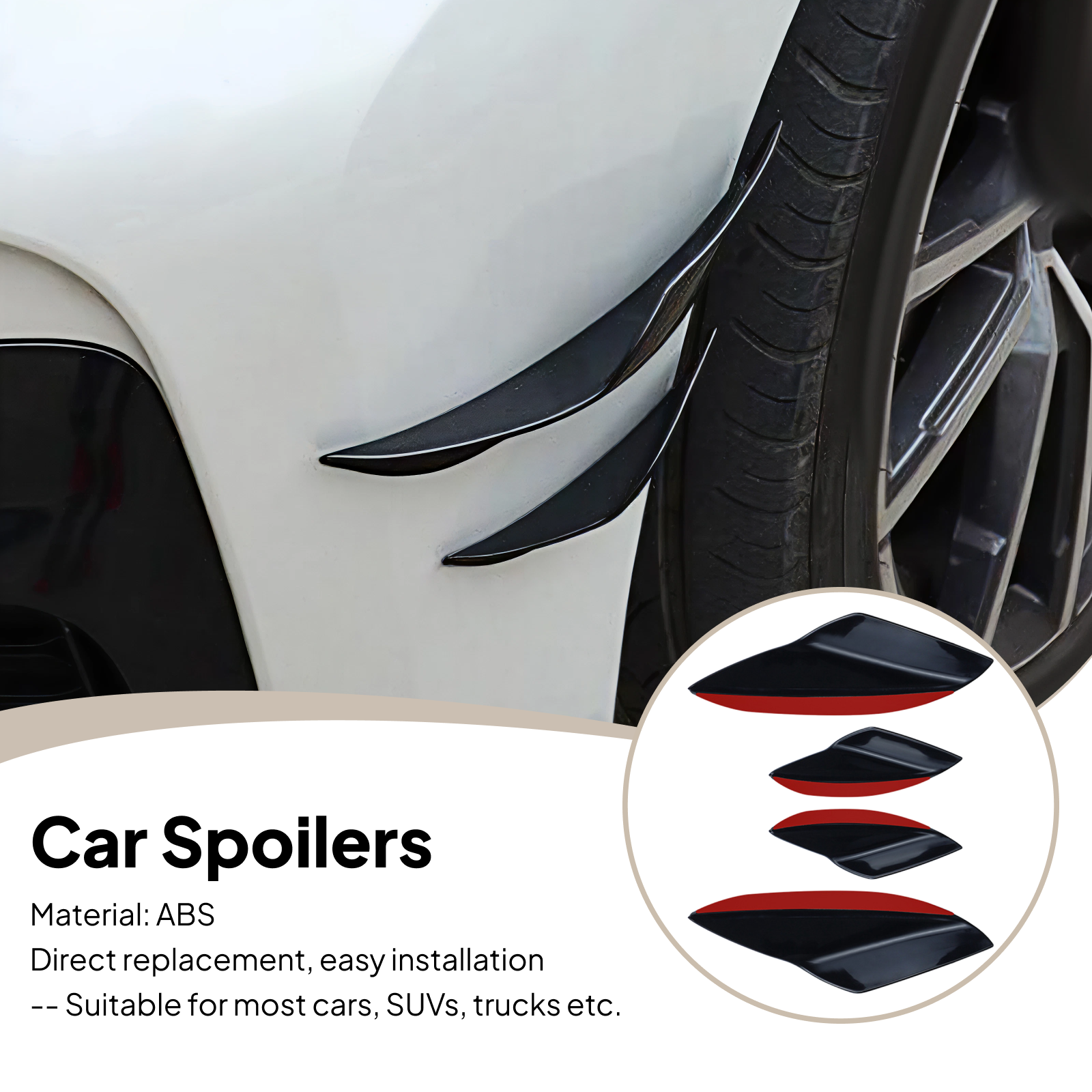 4Pcs Car Spoiler Canards Set S - Diffusion Material Roll recensie en prijs