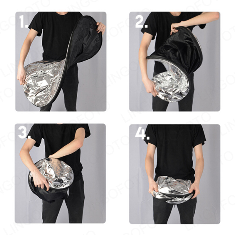 2-in-1 40cm Collapsible Round  - Reflector Disc Silver recensie en prijs