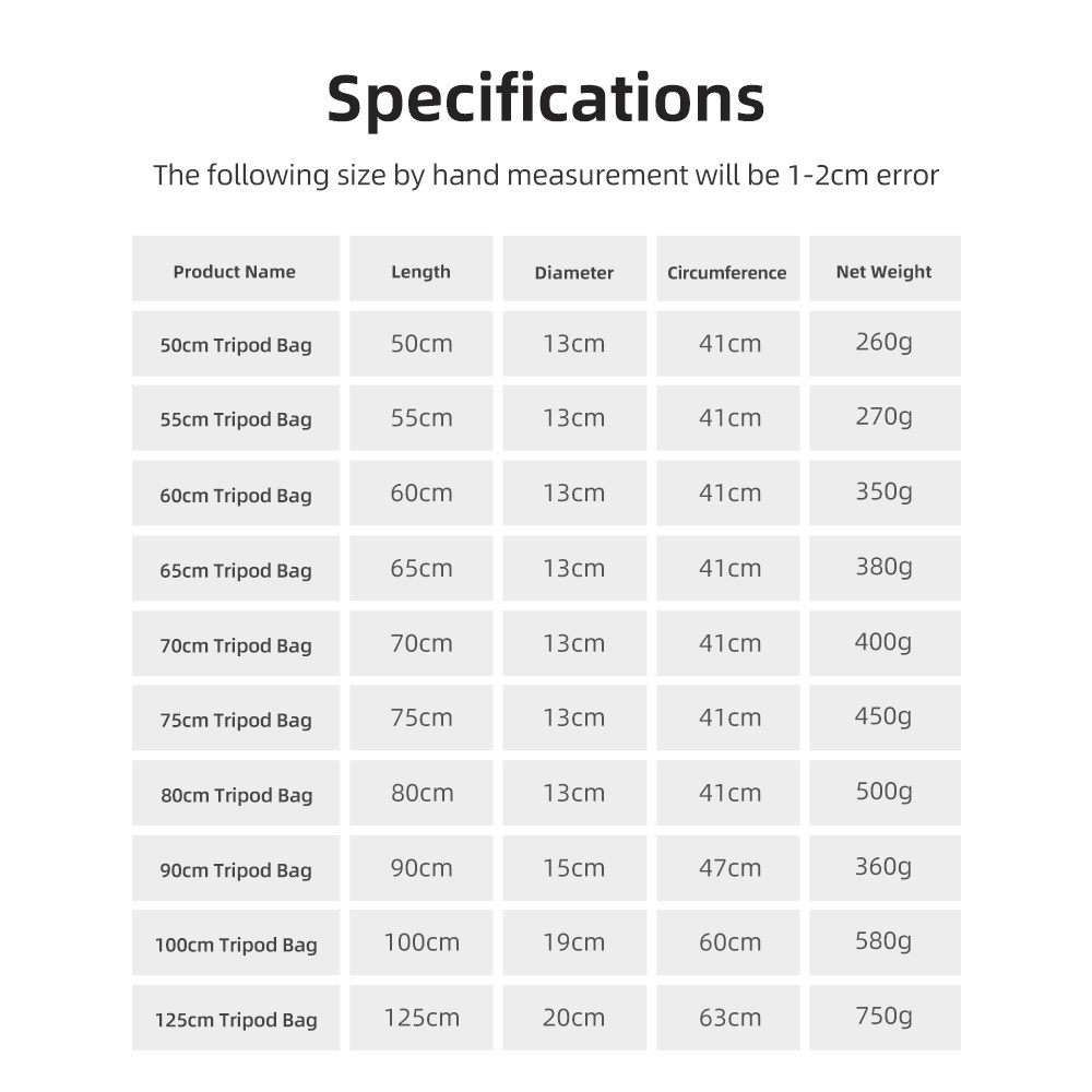 55/60/65/70/75/80/100/125cm Pa - Photography Lighting Bag recensie en prijs